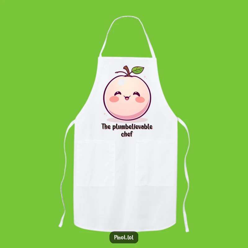 Funny Plum Chef Apron: Giggling Cook, Fruity Fun, Great Funny Gift for Kitchens