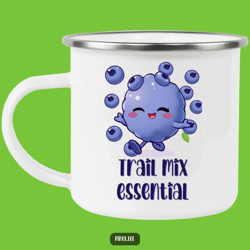 Funny Blueberries Skip Camping Mug: Adventure Companion, Cheerful Berry!