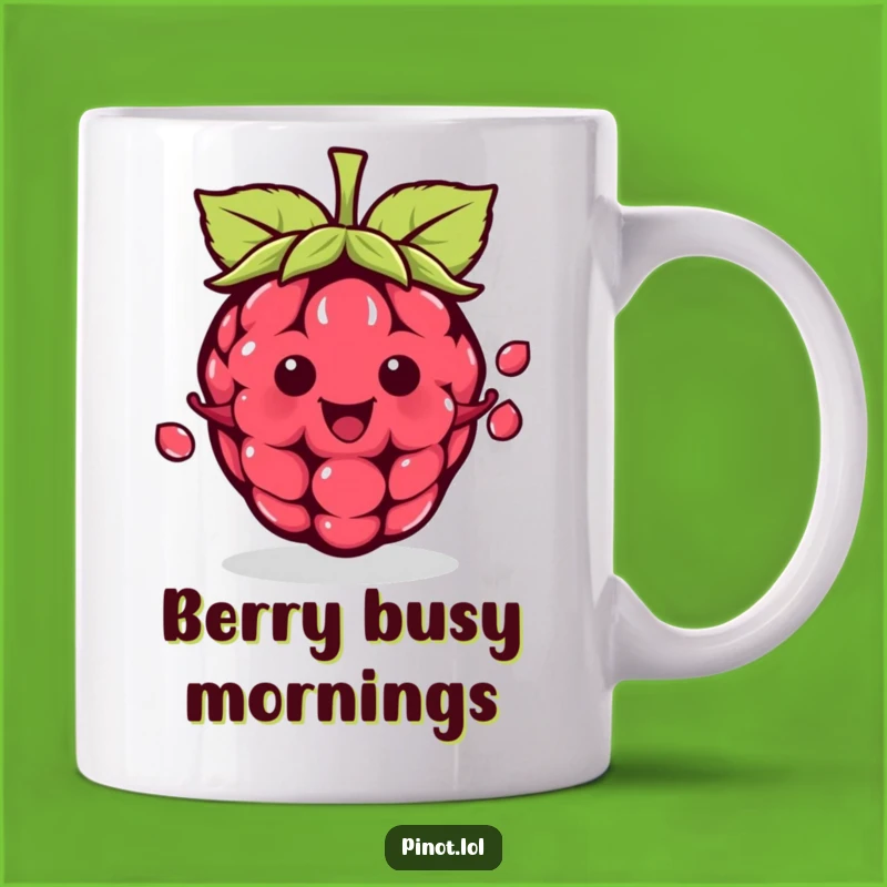 Funny Kawaii Raspberry Juggling Mug - Skillful & Funny Fruit Gift