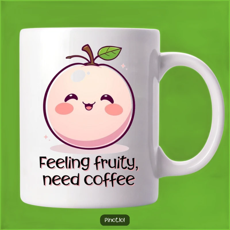 Funny Plum Giggle Mug: Blushing Fruit, Silly Spin, Perfect Funny Gift for Joy
