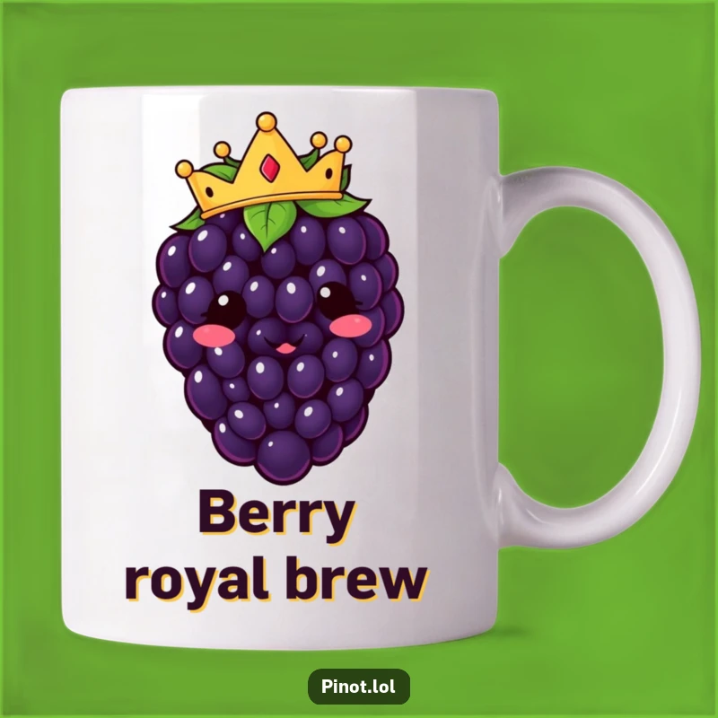 Funny Kawaii Blackberry Crown Mug - Royal & Funny Gift for Fruit Royalty