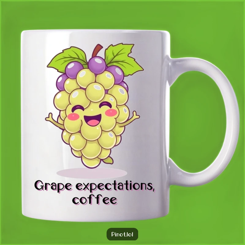 Funny Kawaii Grape Hop Mug - A Delightful & Funny Gift for Fruit Lovers
