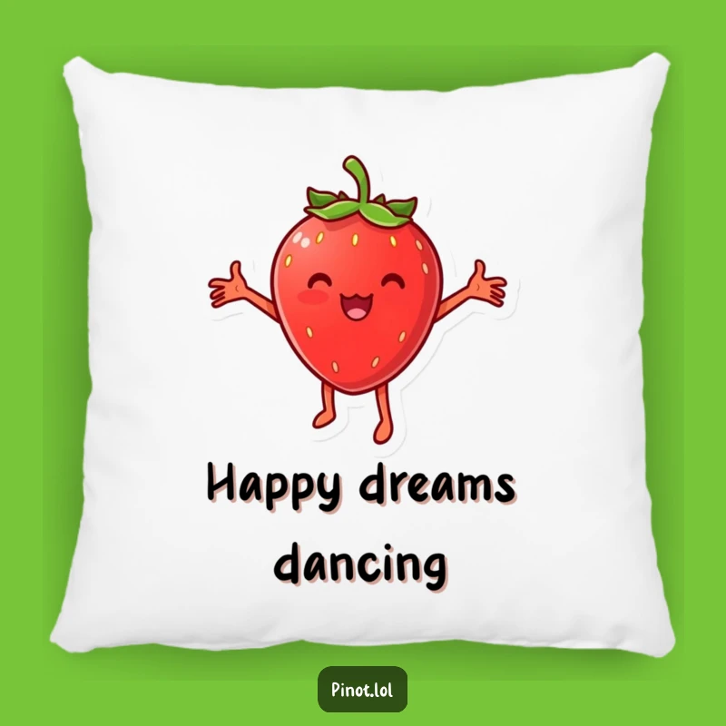 Funny Cheesy Strawberry Pillow: Snuggle Up with a Dancing Berry Buddy!