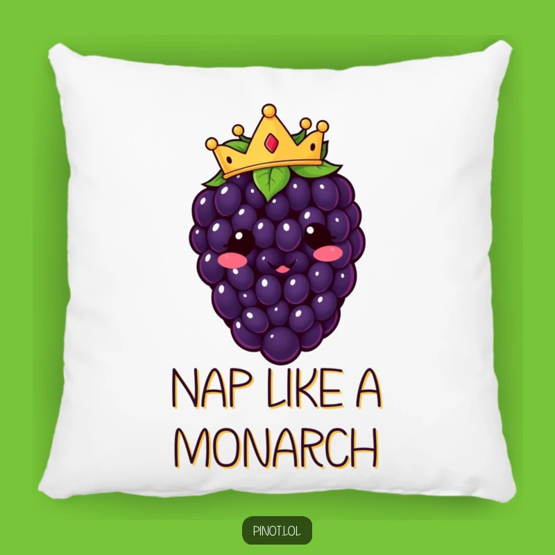Soft Funny Kawaii Blackberry Crown Pillow - Comfy & Funny Royal Decor Gift