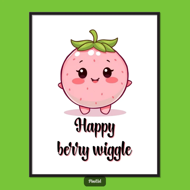 Funny Berry Digital Art: Happy Wiggle, Contented Vibe, Instant Funny Gift Download