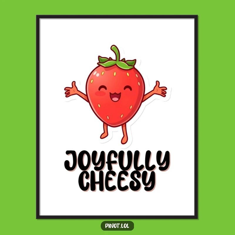 Funny Strawberry Dance Digital Art: Instant Cheer with Dancing Fruit!