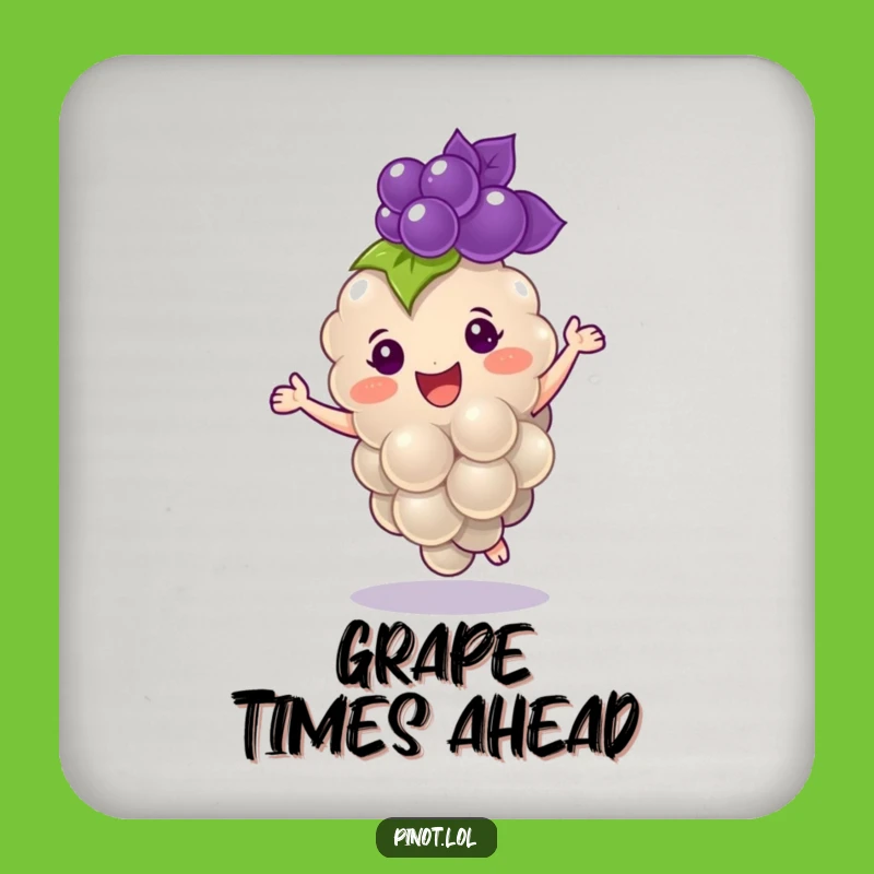 Funny Grape Coaster: Dancing Drink Protection, Cheerful Decor, Ideal Funny Gift