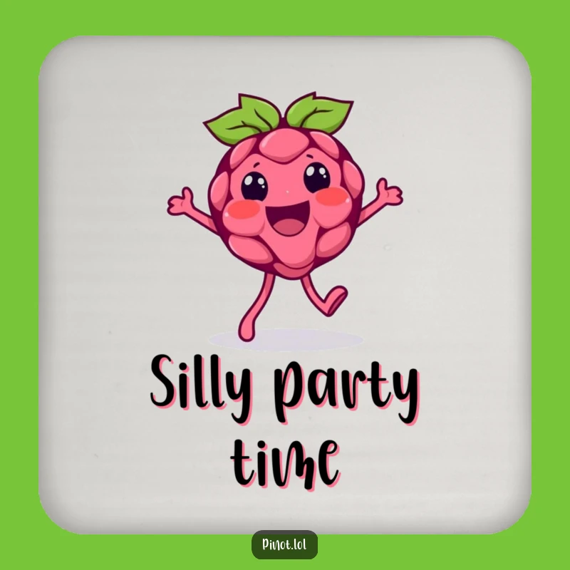 Funny Raspberry Silly Walk Coasters: Protect Surfaces with Quirky Fruit Art!