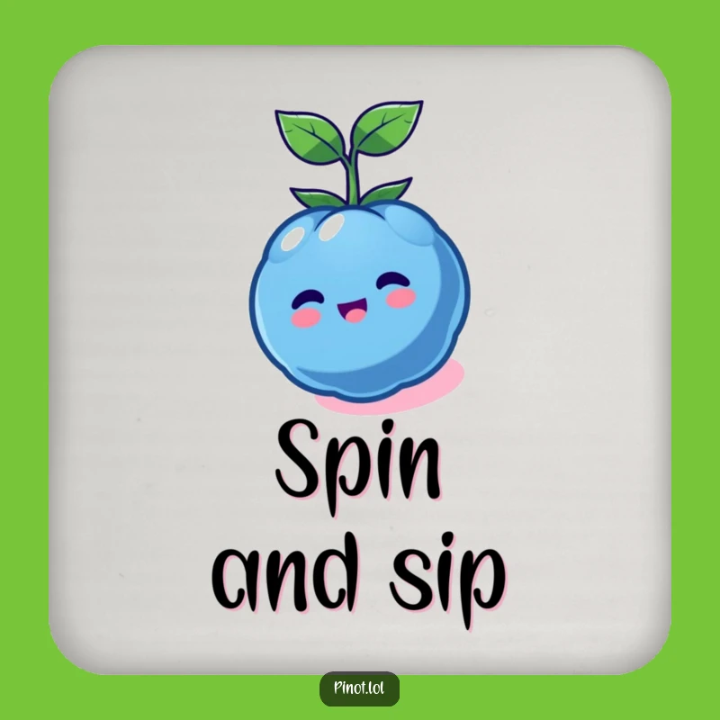 Funny Kawaii Blueberry Spin Coasters (Set of 4) - Protect Surfaces with Fun Art