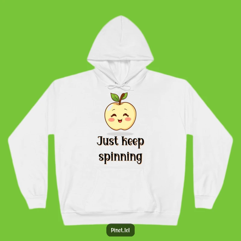 Funny Blushing Apple Hoodie - Cozy Comfort with a Cheerful Spinning Design