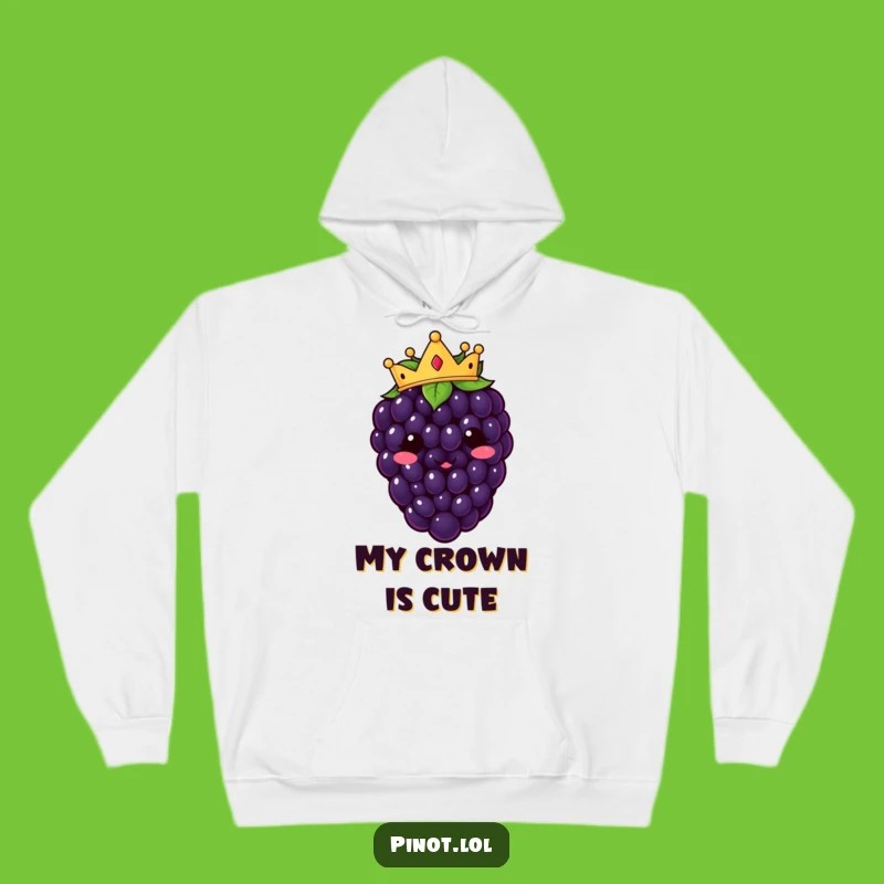 Cozy Funny Kawaii Blackberry Crown Hoodie - Royal Comfort & Funny Gift