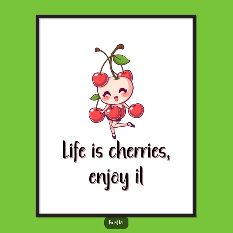 Free Printable Wall Art: Giggling Cherries Balance, Humorous Downloadable Decor