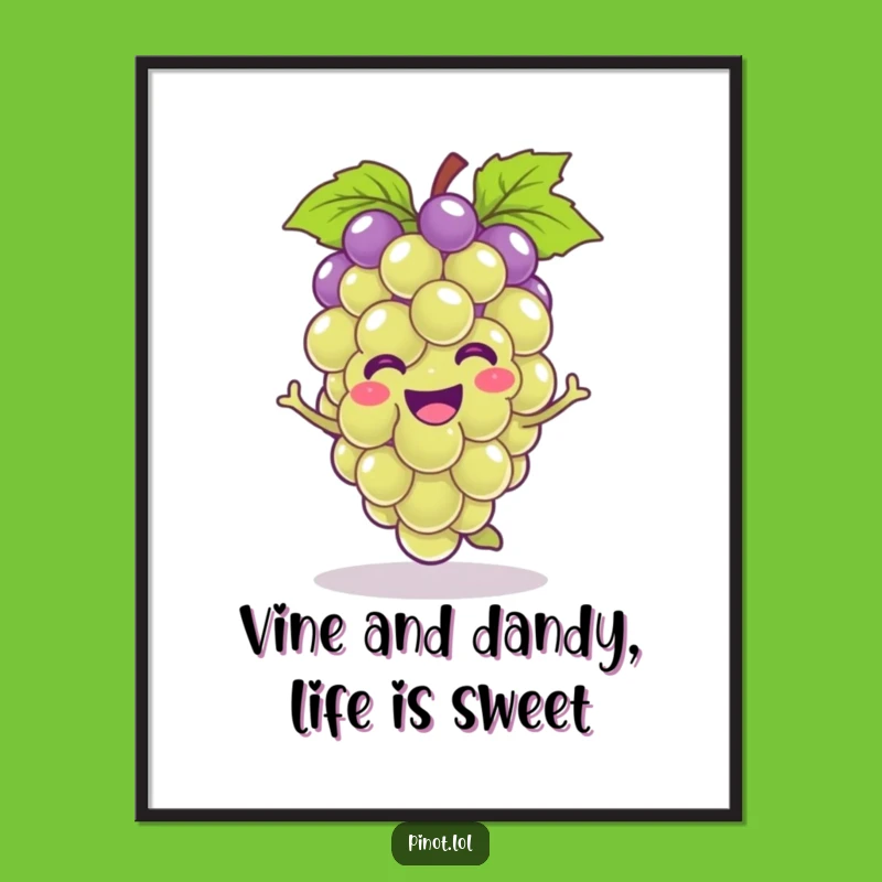 Free Printable Kawaii Grape Hop Wall Art: Funny Downloadable Decor for Any Room