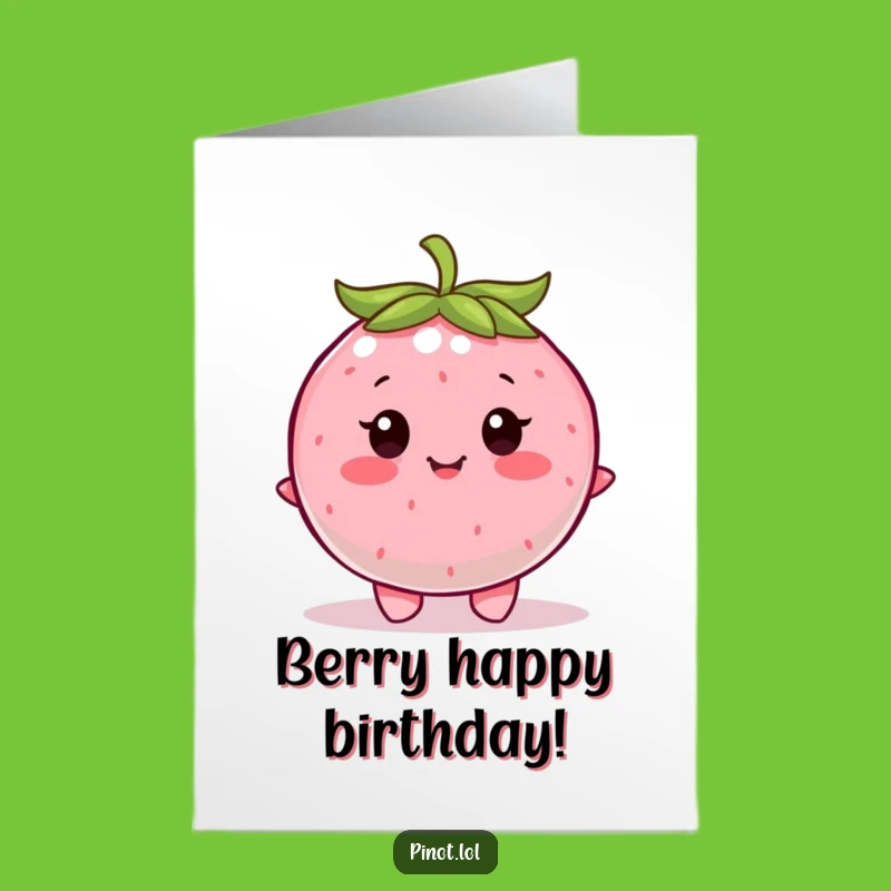 Free Printable Berry Birthday Card: Funny Wiggling Berry Downloadable Gift for Fun