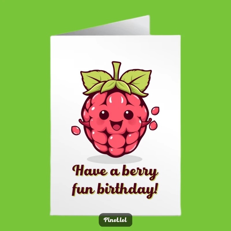 Free Printable Juggling Berry Birthday Card: Funny Downloadable Raspberry Gift Idea