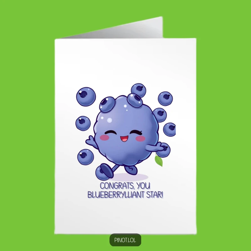 Free Printable Congrats Card: Blueberry Skip, Winking Fun, Downloadable Celebration