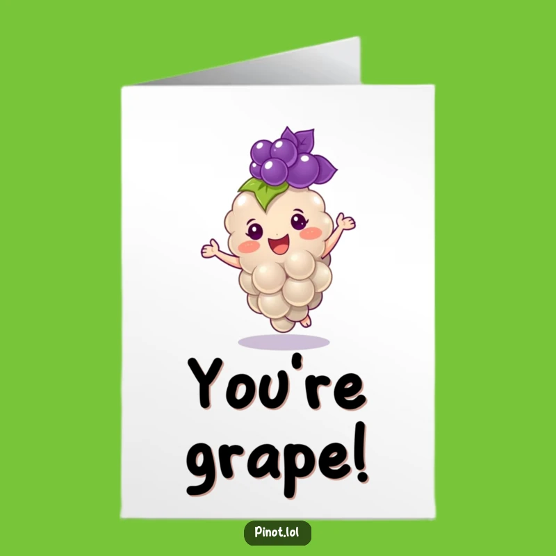 Free Printable Grape Congratulations Card: Funny Dancing Grape Downloadable Gift for Joy