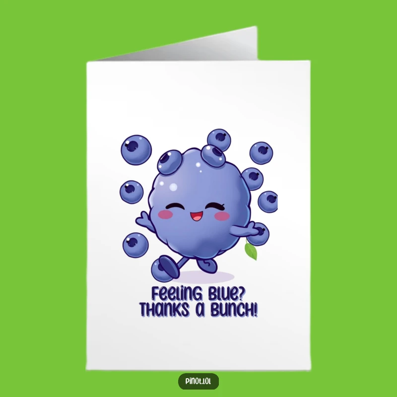 Free Printable Thank You Card: Winking Blueberry Skip, Downloadable Gratitude