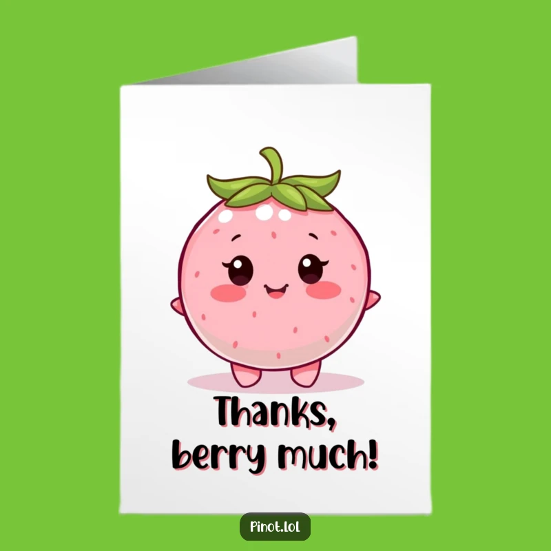 Free Printable Berry Thank You Card: Funny Wiggling Berry Downloadable Gift for Thanks