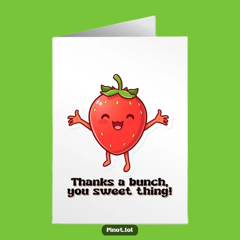 Free Printable Thank You Card: Cheesy Strawberry Dance, Downloadable Gratitude