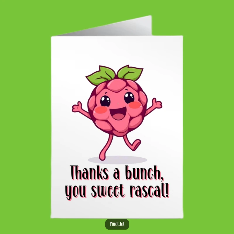 Free Printable Thank You Card: Silly Raspberry Walk, Downloadable Gratitude