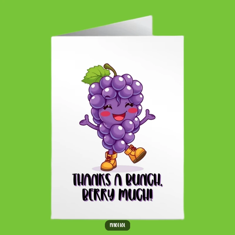 Free Printable Thank You Card: Joyful Grape Hop, Tiny Boots, Downloadable Gratitude