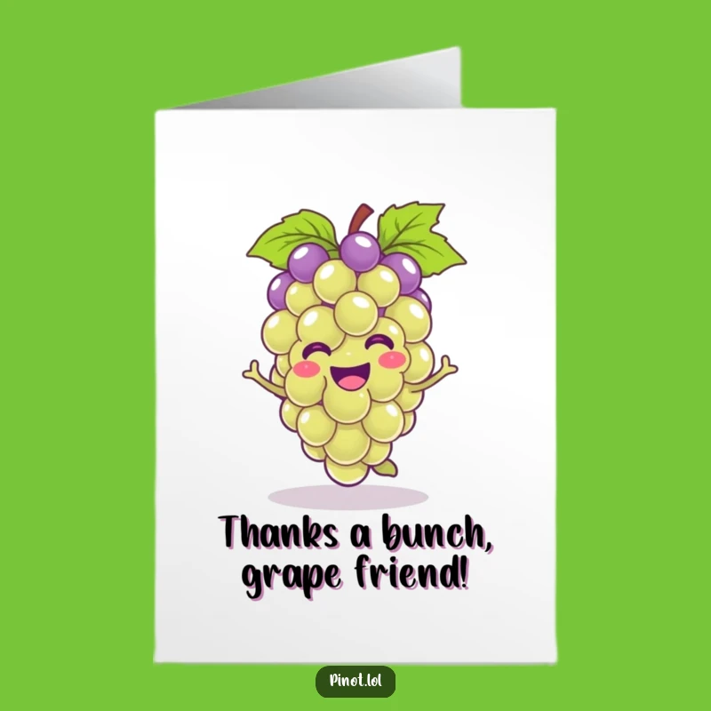 Free Printable Kawaii Grape Thank You Card: Adorable & Funny Downloadable Gift