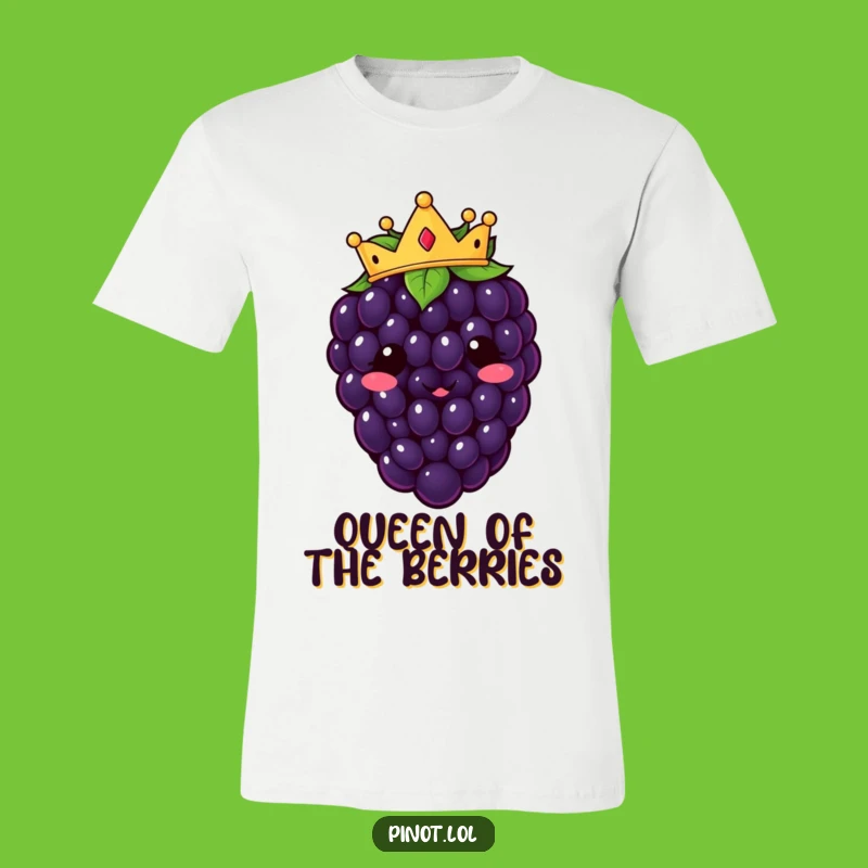Funny Kawaii Blackberry Crown T-Shirt - Regal & Funny Fruit Fashion Gift