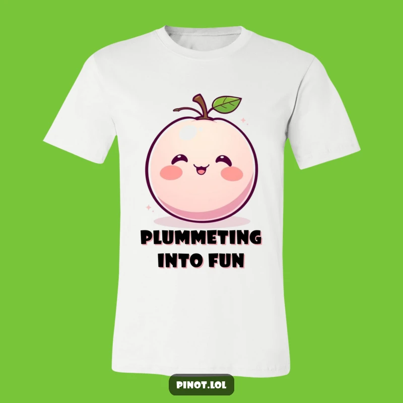 Funny Plum Spin T-Shirt: Blushing Giggle, Joyful Fruit, Hilarious Tee