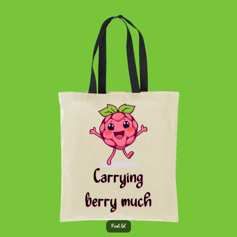 Funny Raspberry Silly Walk Tote Bag: Carry Your Goods with a Quirk!