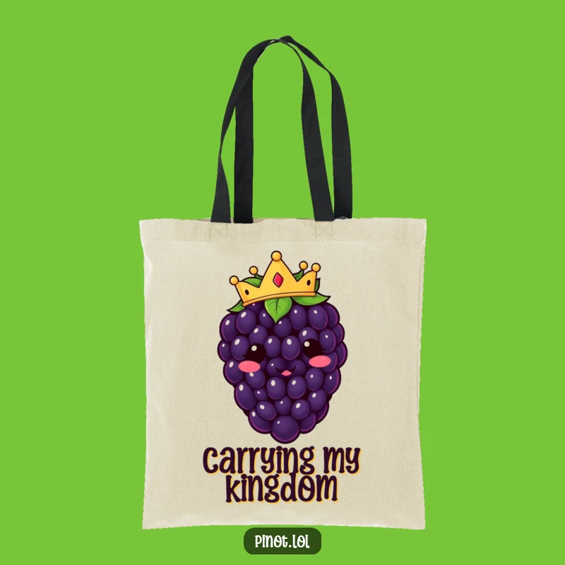 Funny Kawaii Blackberry Crown Tote Bag - Carry Your Kingdom & Funny Gift