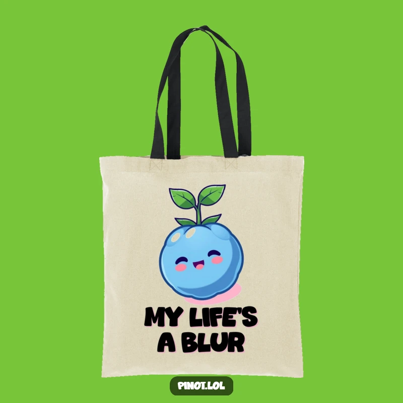 Funny Kawaii Blueberry Spin Tote Bag - Carry Your Fun & Funny Gift