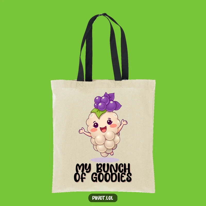 Funny Grape Tote Bag: Dancing Fruit, Cheerful Style, Perfect Funny Gift for Fun